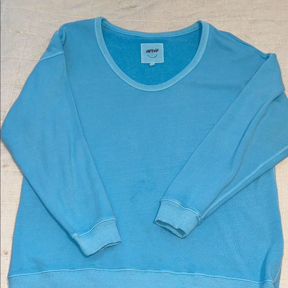 Aerie Women's Light Blue Crew Neck Sweater